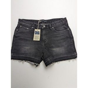 NWT prAna Womens London Jeans Denim Raw Hem Shorts Faded Black Size 10 / 30